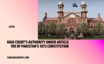 High Court's authority under Article 199 of Pakistan's 1973 Constitution