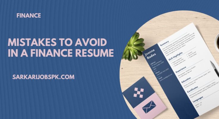 Mistakes to avoid in a finance resume