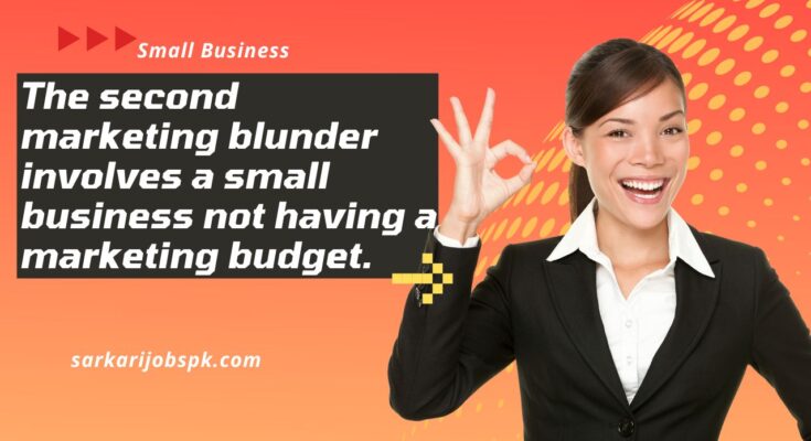 The second marketing blunder involves a small business not having a marketing budget.